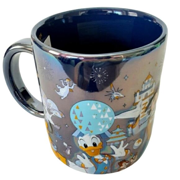 Disney Parks WDW 50th Celebration Magic Kingdom Coffee Mug Holographic Navy NWT - Picture 4 of 6